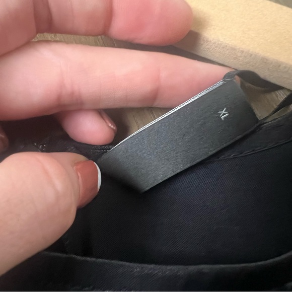 Y.A.S Shine silky lace trim mini dress in black SZ XL - Picture 6 of 11